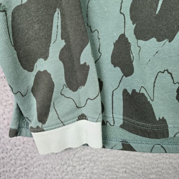 Adidas Sweatshirt Womens S Green Black Camo Pullover Logo Spell Out Streetwear - Picture 6 of 10
